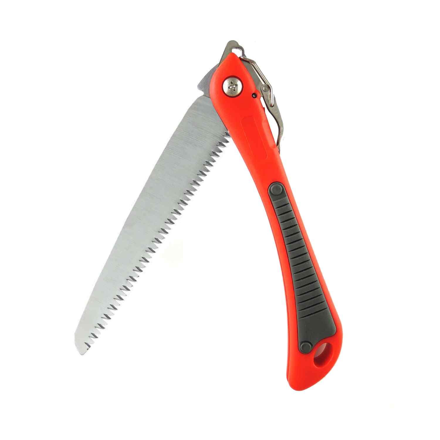 Straight Blade Folding Pruning Hand Saw with a Metal Click Lock